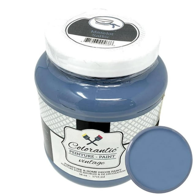 Colorantic | SAILOR Chalk Paint Based for Furniture DIY - MEDIUM BLUE-GREY - 58 oz