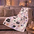 thumbnail image 6 of Scattered Halloween Ghost Pattern Cute Kawaii Illustration, Playful Pet Portrait Pattern, Warm Flannel Blanket for Living Room and Bedroom, Cat Lovers Halloween Gift, Pet Lover Home Decor, 6 of 9