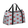 thumbnail image 2 of Fotbe Cute Red Crabs With Nautical Bolsa de Viaje con Estampado, Bolsa de Fin de Semana para Mujer con Compartimento para Zapatos, Bolsa de Gimnasio con Bolsillo Húmedo, 2 of 7