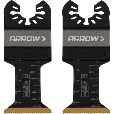Arrow OSC125WM-2A Titanium Coated Oscillating Multitool Cutting Blades for Wood, Drywall, PVC, and Metal, 1-3/8 Inch, 2-Pack