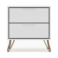 thumbnail image 3 of Manhattan Comfort Rockefeller 2-Drawer Wood Nightstand in White (Set of 2), 3 of 8