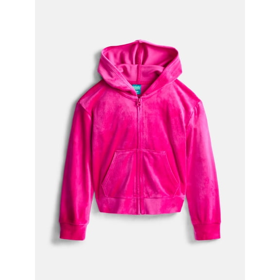 Wonder Nation Girls Velour Hoodie, Sizes 4-18 & Plus