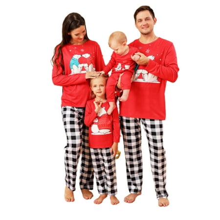 

Christmas Pajamas for Family Elk Reindeer Print Red Buffalo Plaid Xmas Sleepwear Cute Bear Print Xmas Pajamas Sleepwear Womens Clearance Pajama Sets