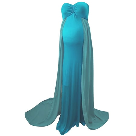 

asdoklhq Maternity Clothes for Women Clearance Women Off Shoulder Pregnants Sexy Photography Ruffled Nursing Long Dress