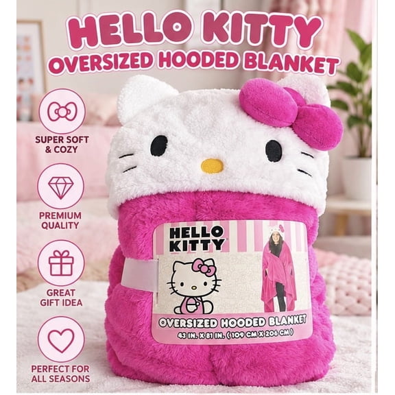 Hello Kitty Oversized Hoodie Blanket