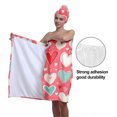 thumbnail image 5 of Colevkie Women 2 Pieces Bath SKirt & Shower Cap Bath Wrap Set Portable Adjustable Beach Towel Hair Drying Cap Quick Drying for Bathroom Sauna Spa Printed Cute Hearts Pattern, 5 of 8