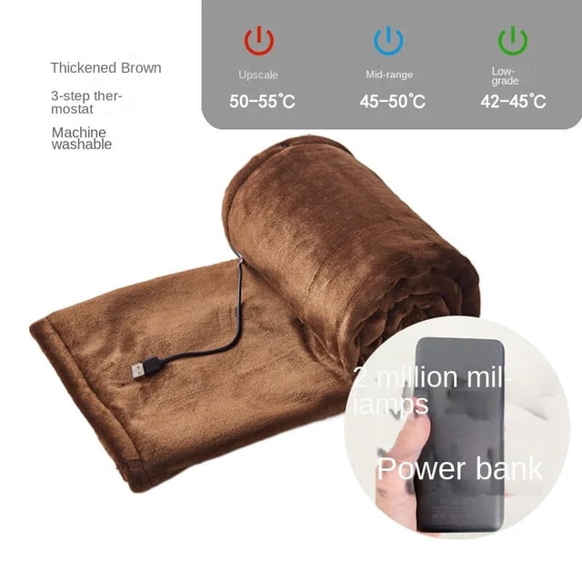 Manta eléctrica Usb de 5v para una sola persona, cubierta de oficina para piernas, colchón eléctrico recargable para el hogar, manta cálida portátil de invierno de 5v