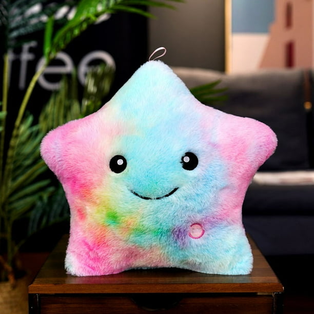 Cojin de almohada con forma de estrella con luz LED brillante almohada con forma de estrella juguetes de peluche multicolor JAMW Sencillez Walmart en linea