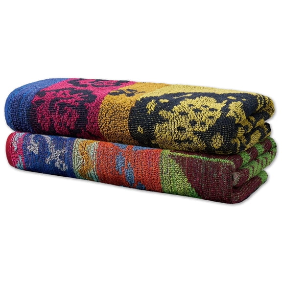 Kaufman Terry Beach & Pool Towel - Large Cotton Towels for Pool, Beach, Bath, Gym & More - Soft, Absorbent & Oversized Beach Towel Bundle - Multipack with Assorted Colors - 30” x 60” - 2 Pack