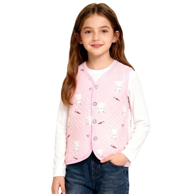 Chaquetas y abrigos casuales sin mangas y sin capucha de invierno acolchados de seda engrosados que se pueden usar en exteriores e interiores. Artefacto de uniforme escolar para niños y niñas. Conjunt