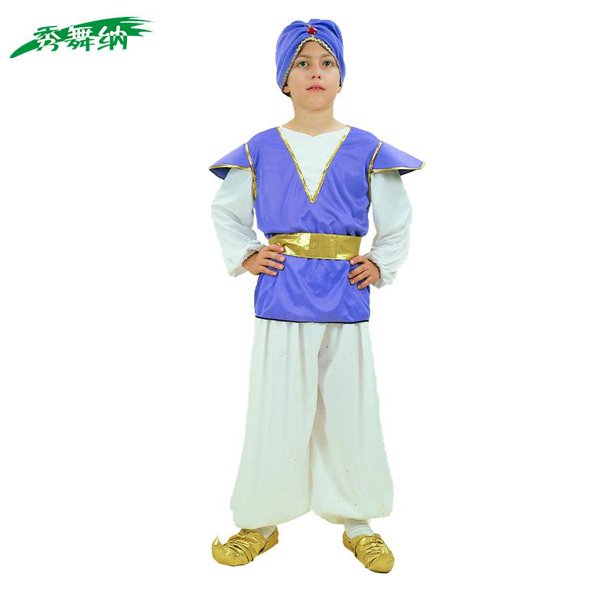 Halloween cosplay Mascarada Niños Masculino Juego De Rol Príncipe Disfraz India Aladdin