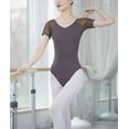 thumbnail image 4 of Bodysuit Womens Adult Mesh Low Back Dance Yoga Practice Leotard Ballet, 4 of 5
