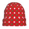 thumbnail image 7 of Gaeub White and Green Polka Dot Print Beanie Hats for Men Women,Winter Caps,Knit Cuffed Beanie,Cuffed Cap,Great for Winter Activities, 7 of 7