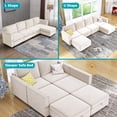 thumbnail image 6 of BALUS U Shaped Sectional Sofa, Convertible Modular Sectional Sofa with Storage Ottomans, 6 Seater Furniture Sets for Living Room (Beige), 6 of 9