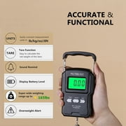 NUTRI FIT Digital Luggage Scale Portable Hanging Scale 165lb/75kg with Backlit LCD