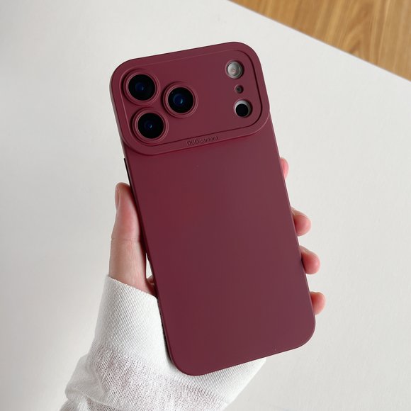 Decase Soft Silicone Slim Phone Case for Apple iPhone 17 Pro Max,Ultra Thin Camera Lens Protective Anti-Scratch Shockproof Case Cover for Women Men,Military Grade Drop Full Body Protection,Winered