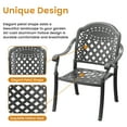 thumbnail image 5 of Hzzkey 3-Piece Round Cast Aluminum Patio Set , Red Color Cushions , Umbrella Hole , Black, 5 of 11