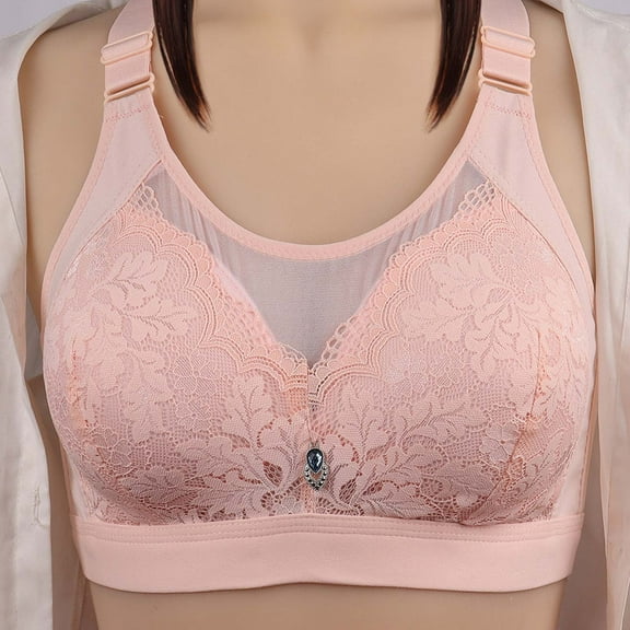 GaThRRgYP Bras for Women GaThRRgYP Woman's Solid Color Comfortable Hollow Out Perspective Bra Underwear No Rims