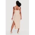 thumbnail image 3 of Women's Lace Trim Ribbed Knit Midi Dress with Side Slit, 3 of 3
