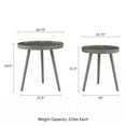 thumbnail image 5 of Lavish Home Set of 2 Round Nesting Side Tables with Tray Tops, Gray, 5 of 9
