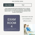 thumbnail image 6 of ADA CENTRAL SIGNS - 6" X6" Exam Room 4 Sign - ADA Compliant Tactile Graphics Grade 2 Braille Text Acrylic Wall Signs - Educational Institution Directional Assistance Test Center Door Sign for Schools, 6 of 7