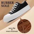 thumbnail image 4 of Women’s Men’s Platform Sneakers&nbsp;Low Top Canvas Shoes Unisex Adults Lace Up Casual Shoes Breathable Platform Walking Sneakers, 4 of 5