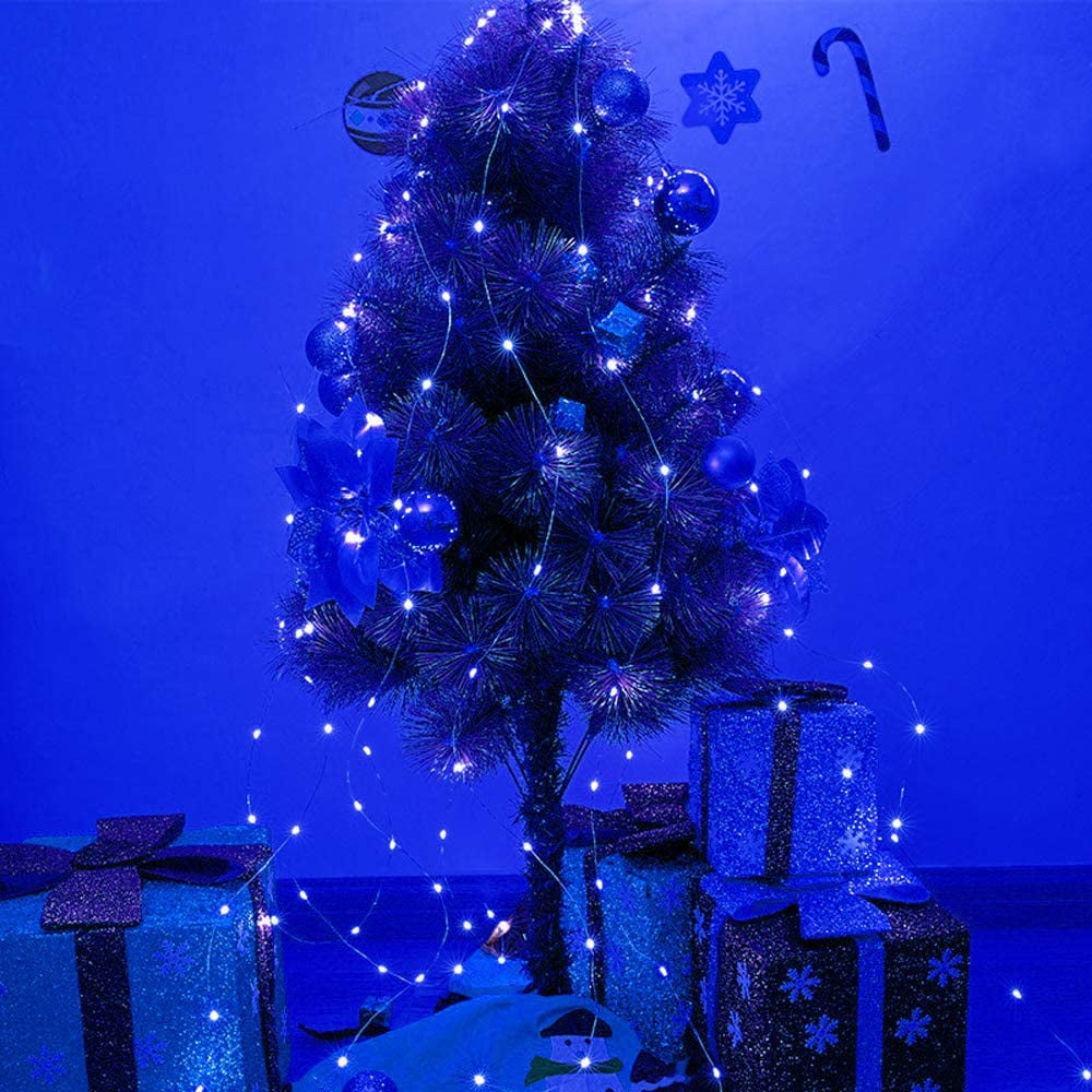 JosMega Solar Fairy String Lights 1 Pack 33 ft 100 LED Outdoor Waterproof 8 Modes Twinkle Upgraded Larger Solar Powered Panels Lights Silver Wire Solar Fairy String Lights Decoration