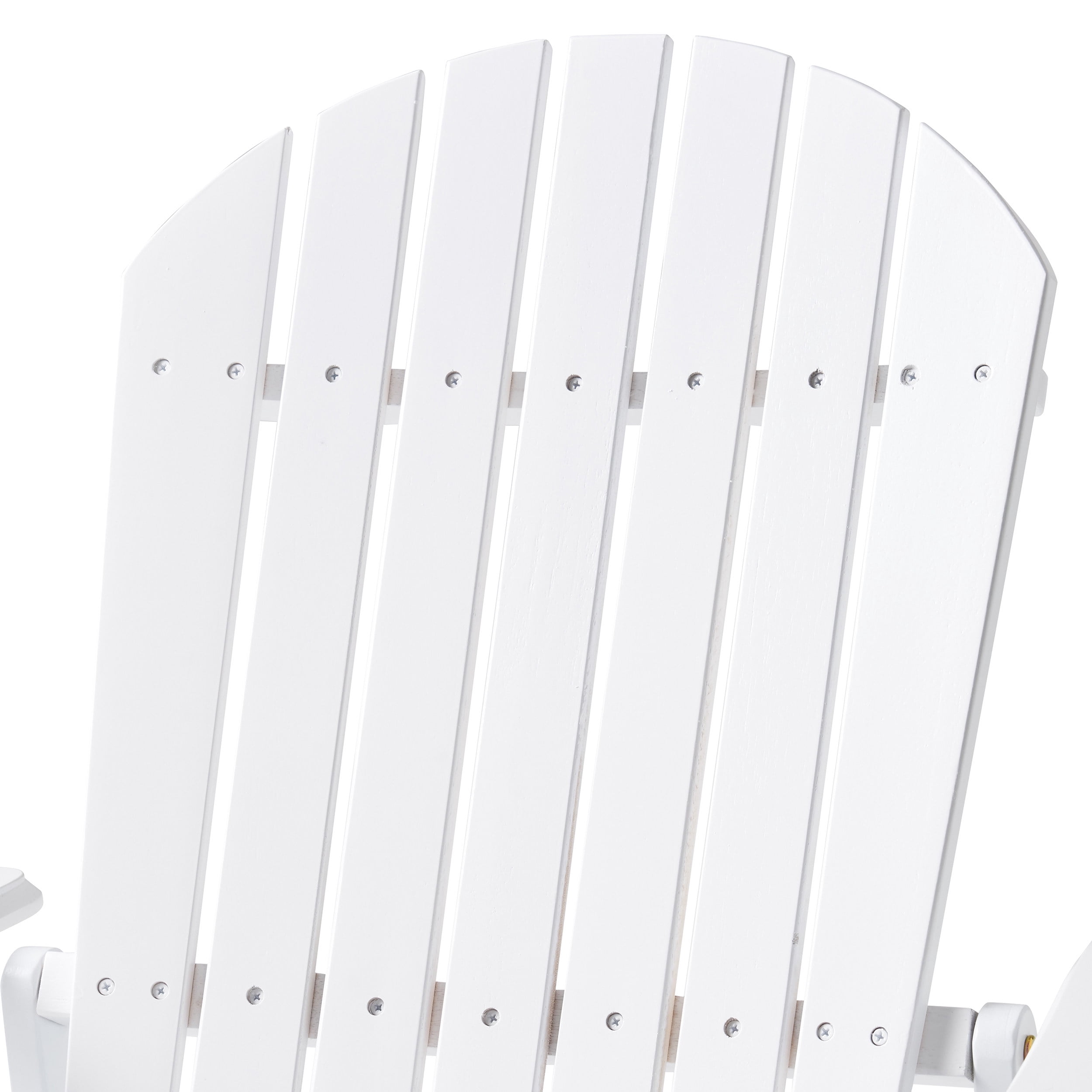 Kono Outdoor Acacia Wood Reclining Adirondack Chair with Footrest, White