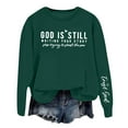 thumbnail image 2 of FAOWME Women Pullover Long Sleeve Round Neck Letter Print Comfortable Fashion Soft Sweatshirt For Fall Winter Daily Wear Green Xl, 2 of 3