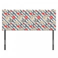 thumbnail image 3 of Nautical Headboard, Sea Graphic with Grunge Distressed Diagonal Forms and Stripes Marine Nautical, Upholstered Decorative Metal Bed Headboard with Memory Foam, Full Size, Beige Red Blue, by Ambesonne, 3 of 4