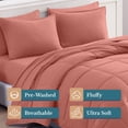 thumbnail image 4 of Casa Platino Full Size Comforter Set Bedding Pre-Washed – Ultra Soft & Breathable Full Bed in a Bag Set with Comforter, Flat Sheet, Fitted Sheet, 2 Pillowcases & 2 Shams – Rose Dawn, 4 of 8