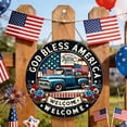 thumbnail image 1 of Independence Day America Wooden Hanging Decoration Patriotic Round Wall Decor For Home And Porch Festival Celebration Hanging Board Decoration, 1 of 6