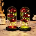 thumbnail image 5 of Mothers Day Gifts Party Artificial Flowers LED Rose Creative Valentine's Day Gift in Glass Glass Cover Simulation Rose Flower (Style 1), 5 of 7