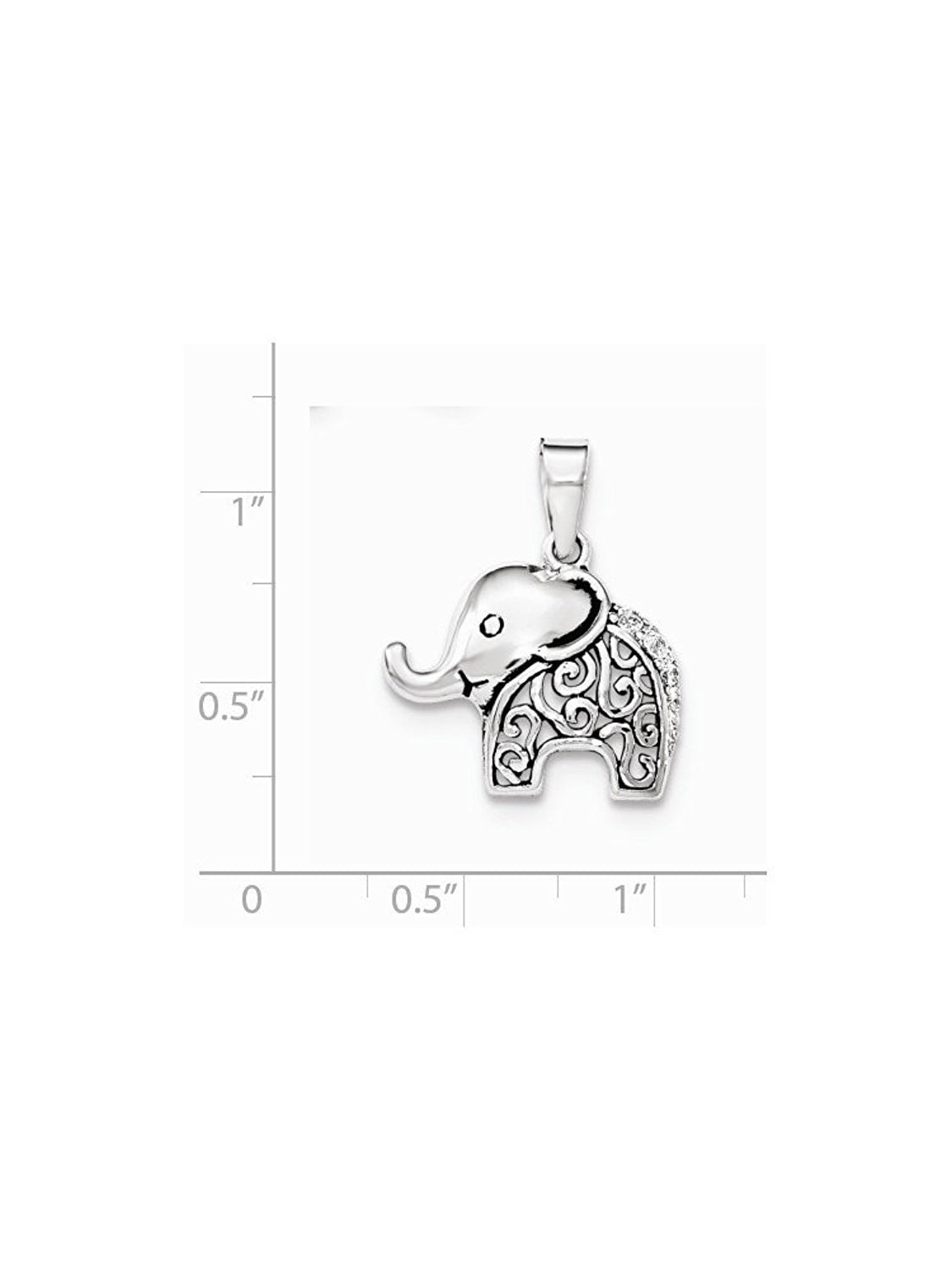 Sterling Silver Antiqued Elephant Pendant