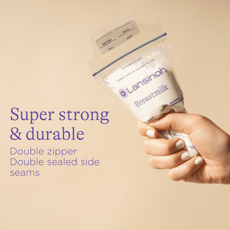 Lansinoh Breastmilk Storage Bags, Fast Freeze and Thaw, 25 Count, Baby Essentials, 6oz