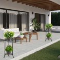 thumbnail image 3 of Soporte metálico para plantas de 2 niveles, 52 cm, para interior y exterior, esquinero de hierro, para jardín y oficina, 2 unidades, 3 of 8