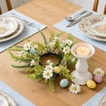 thumbnail image 4 of Dvkptbk Easter Candle Rings Holder Wreaths Spring Pastel Eggs Flowers Candle Holder Rings for Spring Easter Rustic Table Centerpiece Decor, 4 of 6
