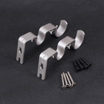 FRCOLOR 2 Pcs Double Curtain Rod Curtain Rod Bracket Silver