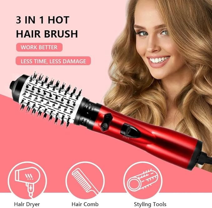 3 in 1 Hot Air Styler and Rotating Hair Dryer,Cepillo Giratorio Secador De Cabello,3-in-1 Hot Air Styler and 360 Rotating Hair Dryer for Dry Hair, Curl Hair, Straighten Hair