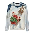 thumbnail image 6 of Women's Christmas Fleece Sweatshirt Long Sleeve Crew Neck Santa Claus Christmas Tree Graphic Print Casual Loose Hoodies for Holiday Party Multicolor-8 XL, 6 of 9