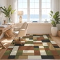 thumbnail image 3 of Design&I 4'x6' Ultra Soft Area Rug, Patchwork Interlocking Block Farmhouse Tiled Artwork Large Geometric None Fluffy Washable Non Shedding for Bedroom Living Room Home Office, 3 of 7