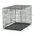 Vibrant Life Double Door Metal Wire Dog Crate with LeakProof Pan and Divider，36 inch