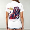 thumbnail image 4 of Women's Football Graphic T-Shirt, Women's Fashion Printed Short Sleeve Sports Top, Casual Athletic Workout Tee for Soccer Tournament 2026 Blue Size: M, 4 of 5