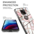 thumbnail image 2 of Moto G Play (2021) Case, Rosebono Hybrid Bling Glitter Sparkle Laser Pink Polygon Geometric Marble Graphic Fashion Cute Colorful Skin Cover Case for Moto G Play (2021), 2 of 5