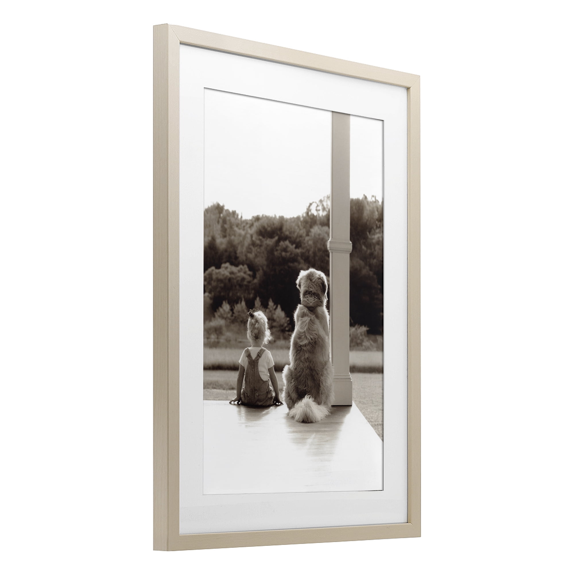 Stupell Industries Child And Dog Friendship Birch Framed Print Under Glass, design by Kendra Dew