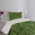 thumbnail image 4 of Ambesonne Green Quilted Coverlet 2 Pcs, Tropical Ornament Closeup, Twin Size, Fern Green, 4 of 5