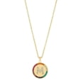 thumbnail image 4 of Ahansh Jewels Round Multicolor Gemstone Women's ''M'' Pendent Necklace 925 Sterling Silver, 4 of 5