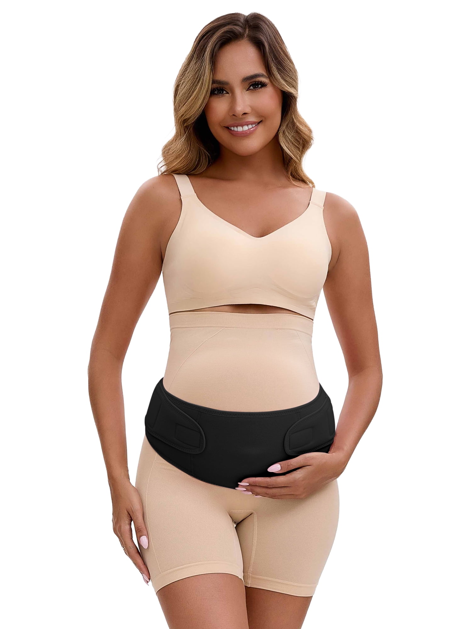 Unique Bargains Maternity Belly Bands Soft and Breathable Pregnancy Support Band L Black