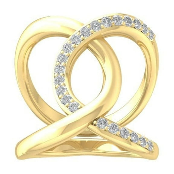 ARAIYA FINE JEWELRY 10K Yellow Gold Diamond Fashion Band Ring (5/8 cttw, I-J Color, I2-I3 Clarity) Size 8.5