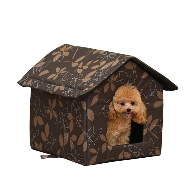 XNSHUN Katzenhaus Für Draußen Winterfest, Faltbare Wasserdicht Wetterfester Katzenhöhle Haustierhaus, Weich Warm Haustierhaus Outdoor Hundehöhle Mit Abnehmbarem Kissen Für Kleine Hund Katze